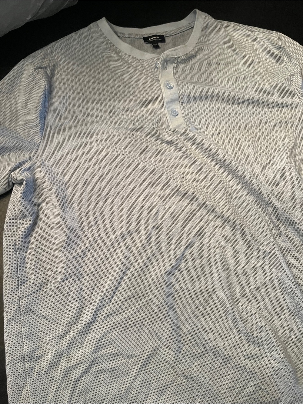 Express Men’s Light Blue Short-Sleeve Henley Tee